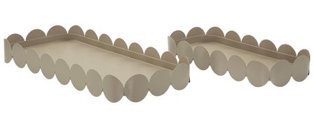 Plateau rectangulaire saturn, gris tourterelle, lot de 2 pièces, 40 x 16,5 x 4,5 cm et 29 x 12 x 4,5 cm