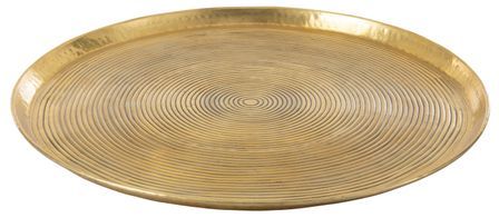 Plateau rond anneaux aluminium doré extralarge Fita D 75 cm
