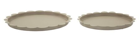 Plateau rond saturn gris colombe, lot de 2 pièces, ø 33 x 2 cm - 27,5 x 2 cm