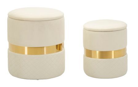 Pochette avec boîte de rangement sheffild cream, ensemble de 2 pièces, ø 37x42-28x35 cm