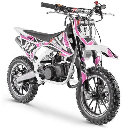 Moto cross pocket 50cc 2 Temps 10/10 blanc et rose
