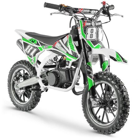 Moto cross pocket 50cc 2 Temps 10/10 blanc et vert