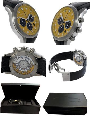 Porsche Design dashboard P6612 Porsche 911 Yellow - Automatic Chrono Eterna Movement. Titanium-aluminium Case. Rubber Strap. Yellow Dial W. Black Counters. 42mm. Date. Sapphire Gla 6612.11.20.1139