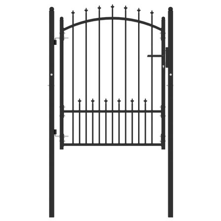 Portail de clôture avec pointes Acier 100x125 cm Noir 2