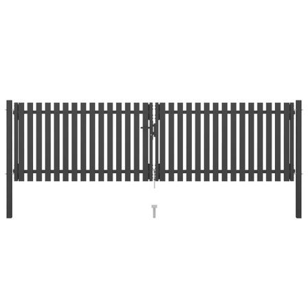 Portail de clôture de jardin Acier 4x1,25 m Anthracite