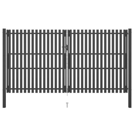 Portail de clôture de jardin Acier 4x2,5 m Anthracite