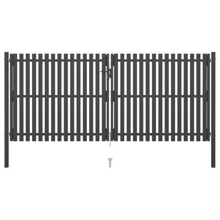 Portail de clôture de jardin Acier 4x2 m Anthracite