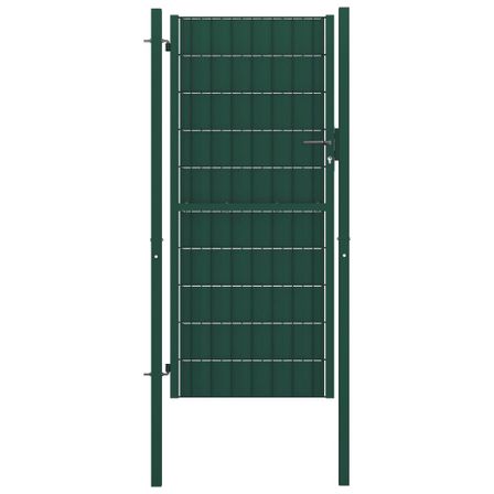 Portail de clôture PVC et acier 100x164 cm Vert