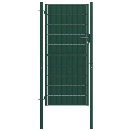Portail de clôture PVC et acier 100x204 cm Vert