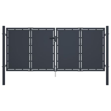 Portail de jardin Acier 300 x 125 cm Anthracite