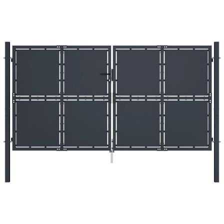 Portail de jardin Acier 300 x 175 cm Anthracite