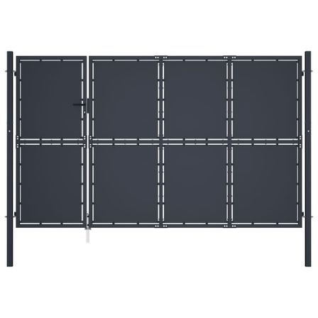 Portail de jardin Acier 350 x 150 cm Anthracite