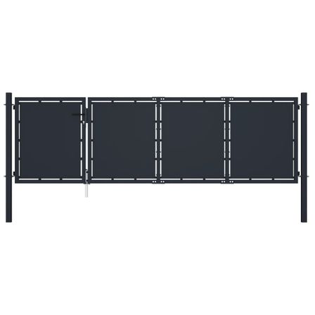 Portail de jardin Acier 350 x 75 cm Anthracite