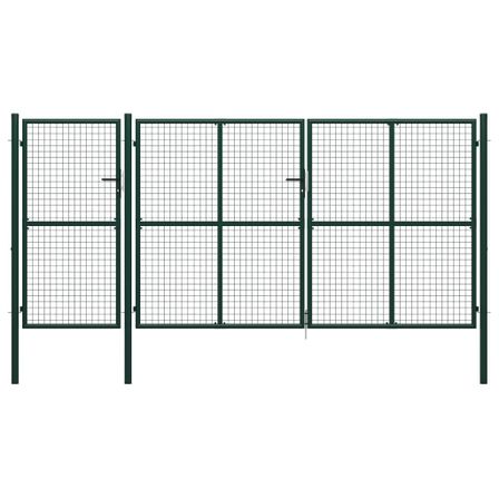 Portail de jardin Acier 400 x 150 cm Vert 2