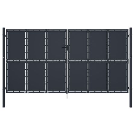 Portail de jardin Acier 400 x 175 cm Anthracite 2