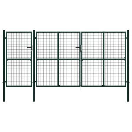Portail de jardin Acier 400 x 200 cm Vert
