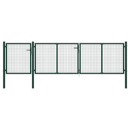 Portail de jardin Acier 400 x 75 cm Vert 2