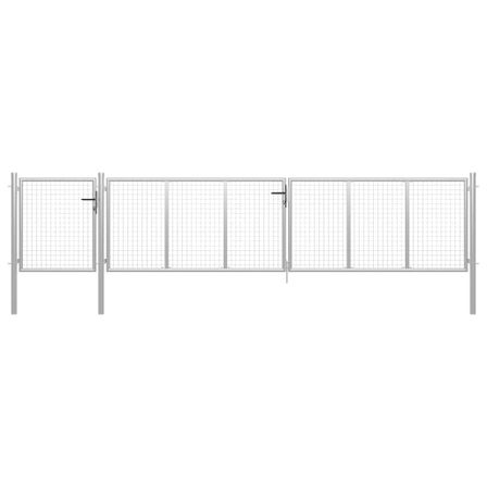 Portail de jardin Acier 500 x 100 cm Argenté