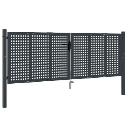 Portail de jardin anthracite 300 x 125 cm acier