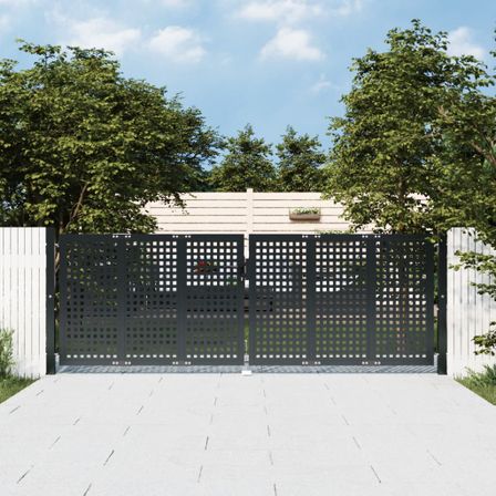 Portail de jardin anthracite 300 x 150 cm acier