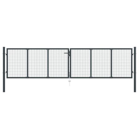 Portail en maille de jardin Acier galvanisé 400 x 150 cm Gris