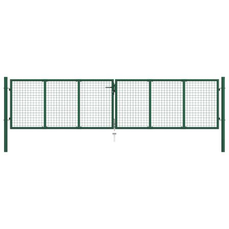 Portail en treillis de jardin Acier 400 x 100 cm Vert