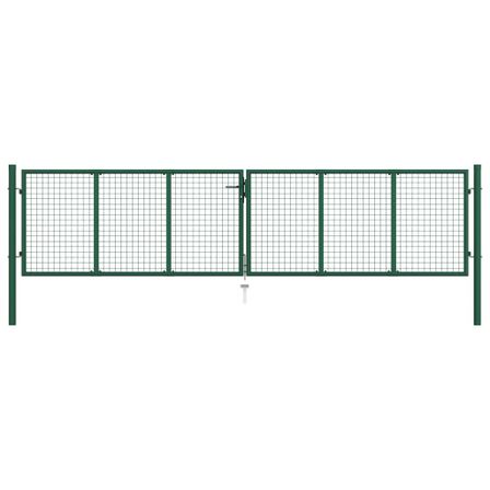 Portail en treillis de jardin Acier 400 x 125 cm Vert