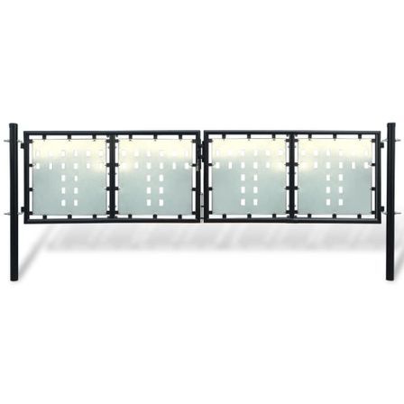 Portail simple de clôture Noir 300x125 cm