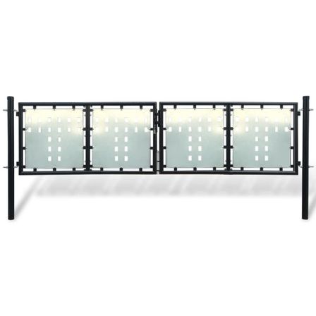 Portail simple de clôture Noir 300x150 cm