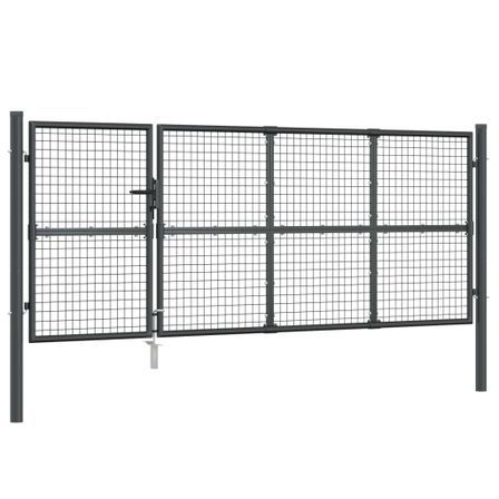 Portal de jardin maille anthracite 350x175 cm acier galvanisé