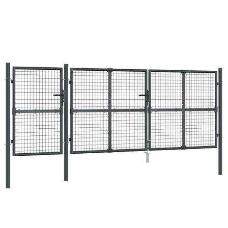 Portal de jardin maille anthracite 400x175 cm acier galvanisé