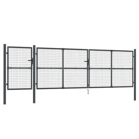 Portal de jardin maille anthracite 500x175 cm acier galvanisé