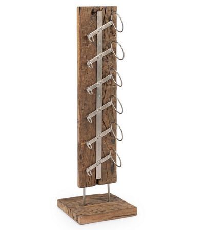 Porte bouteilles bois massif recyclé Likano