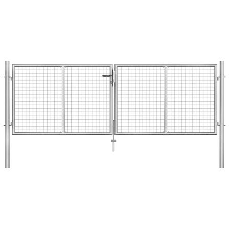 Porte de jardin Acier galvanisé 306x125 cm Argenté