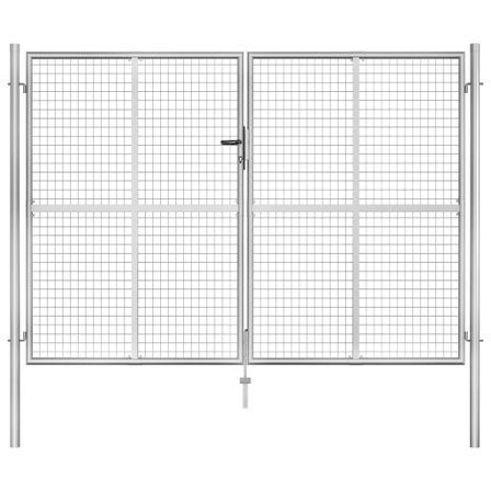 Porte de jardin Acier galvanisé 306x225 cm Argenté