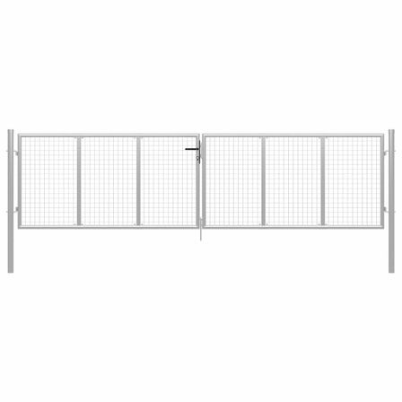 Porte de jardin Acier galvanisé 415x150 cm Argenté