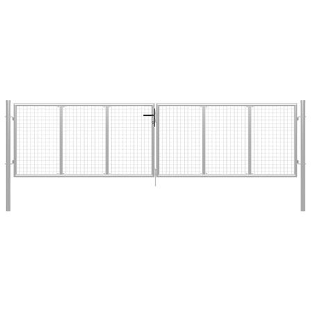 Porte de jardin Acier galvanisé 415x175 cm Argenté