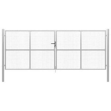 Porte de jardin Acier galvanisé 415x200 cm Argenté