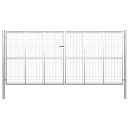 Porte de jardin Acier galvanisé 415x225 cm Argenté