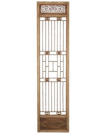 Porte décoration orientale orme massif clair vieilli Channel