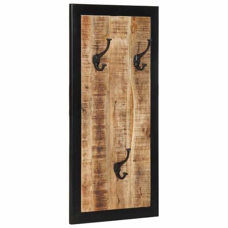 Porte-manteau 40x2x80 cm bois de manguier massif brut