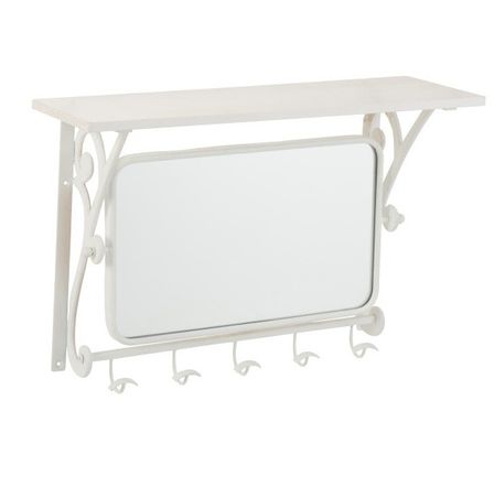 Porte-manteau avec miroir métal blanc Ettis