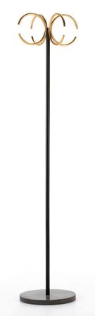 Porte-manteau moderne métal noir et doré socle marbre Parie