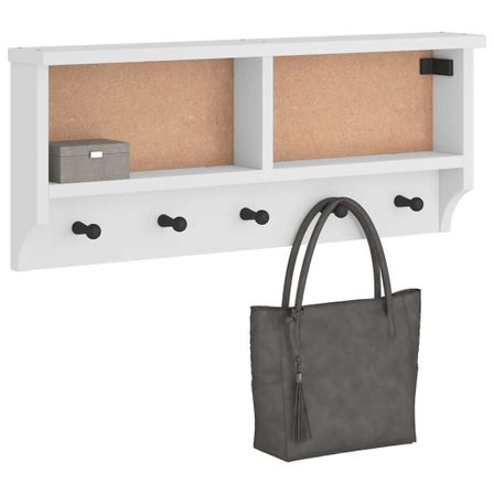 Porte-manteau mural en pin massif LIVIA 87 cm