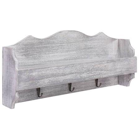 Porte-manteau mural Gris 50x10x23 cm Bois