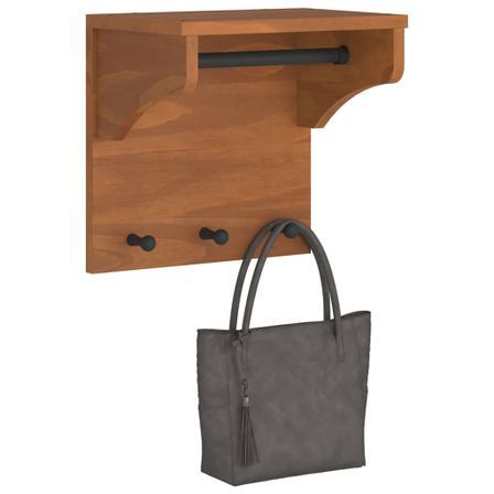 Porte-manteau mural SANDNES 43x30x42 cm bois massif pin