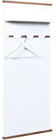 Porte manteau pin massif blanc et foncé Boule