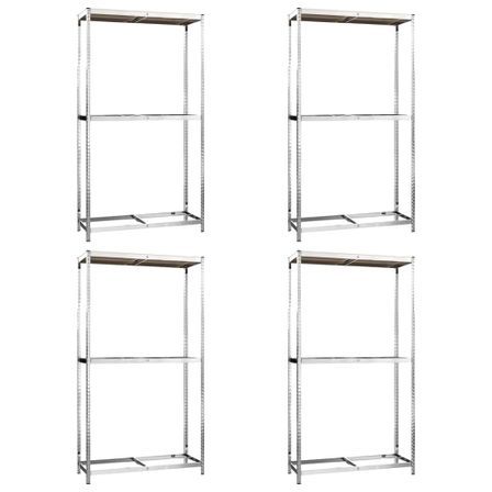 Porte-pneus à 2 niveaux 4 pcs Argenté 110x40x180 cm Acier