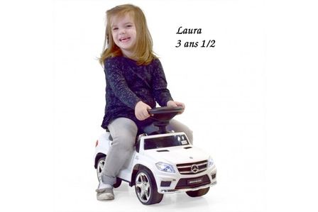 Porteur enfant voiture Mercedes ML 4x4 blanc
