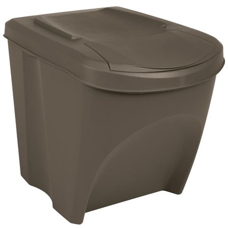 Poubelles à ordures empilables 3 pcs Gris 75 L Polypropylène